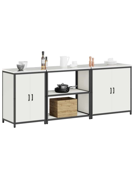 Virtuves glabāšanas komplekts 3 pcs balts 240 x 50 x 92 cm