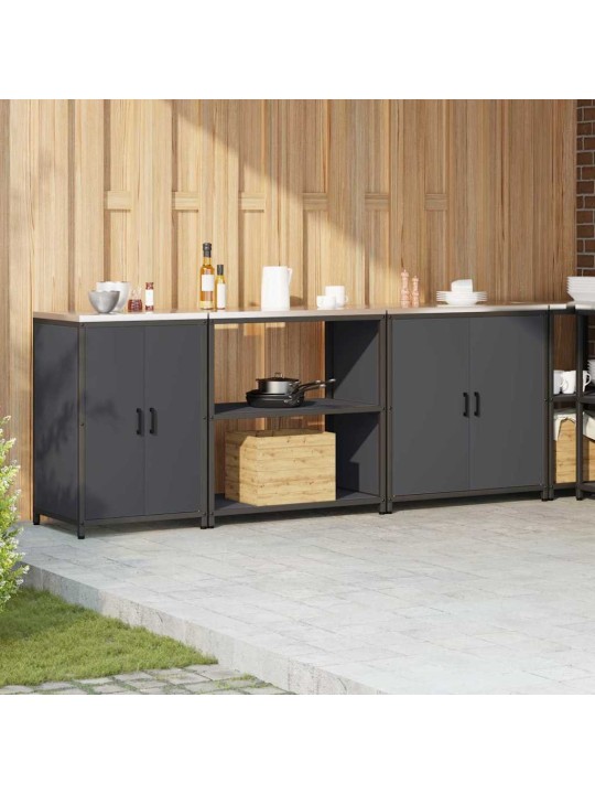 Virtuves glabāšanas komplekts 3 pcs antracīts 240 x 50 x 92 cm