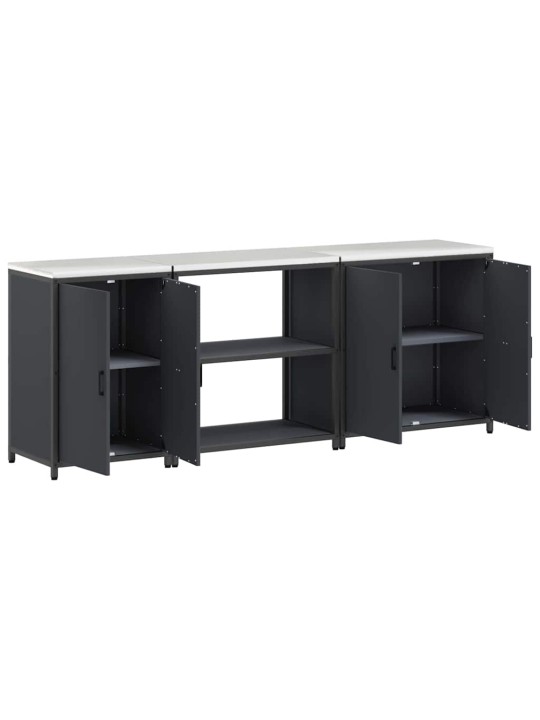 Virtuves glabāšanas komplekts 3 pcs antracīts 240 x 50 x 92 cm