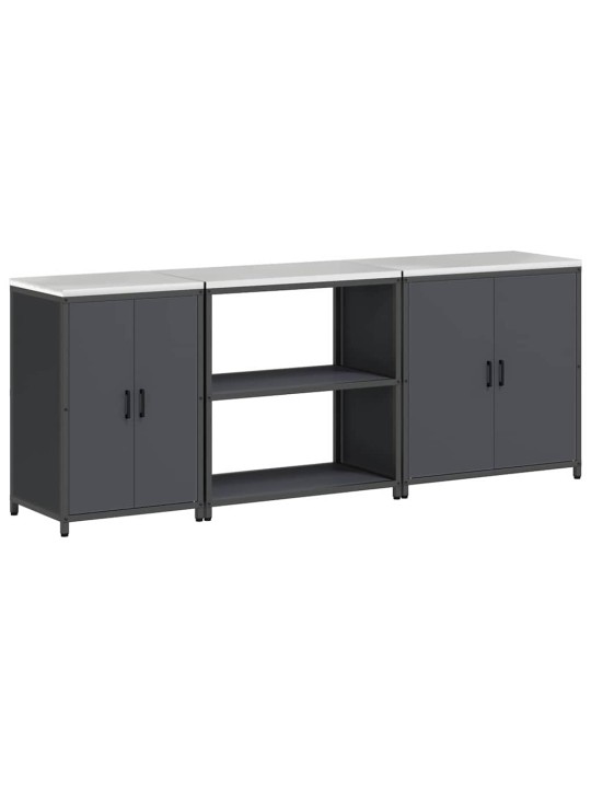 Virtuves glabāšanas komplekts 3 pcs antracīts 240 x 50 x 92 cm