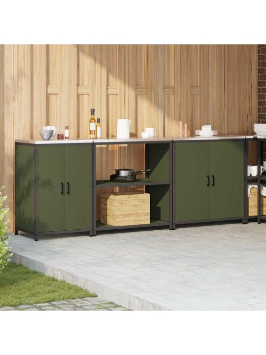 Virtuves glabāšanas komplekts 3 pcs olīvu zaļš 240 x 50 x 92 cm