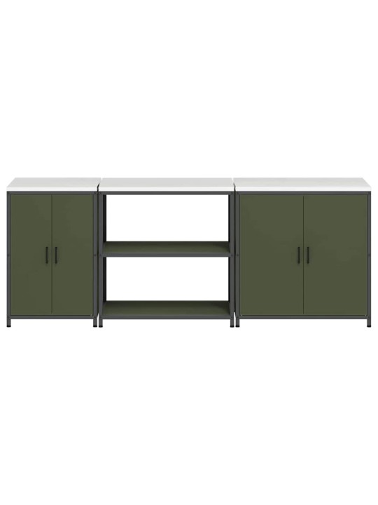 Virtuves glabāšanas komplekts 3 pcs olīvu zaļš 240 x 50 x 92 cm