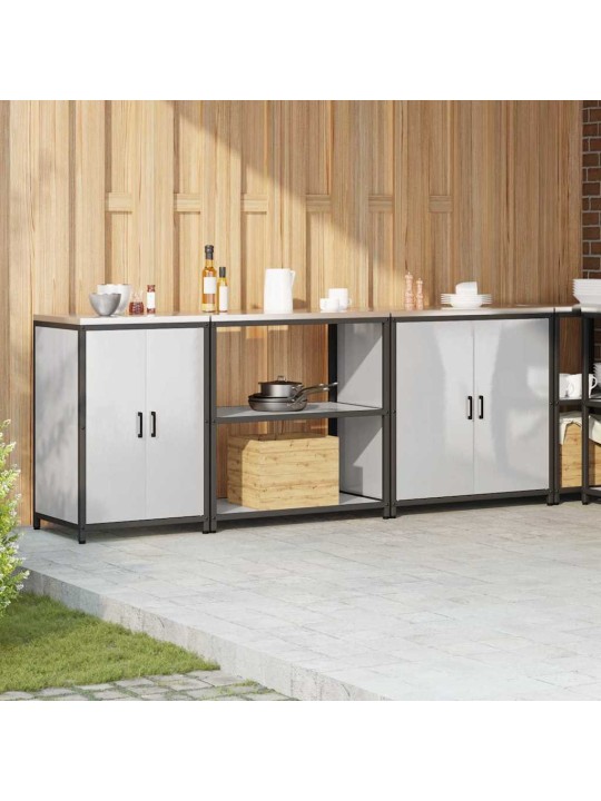 Virtuves glabāšanas komplekts 3 pcs sudrabs 240 x 50 x 92 cm