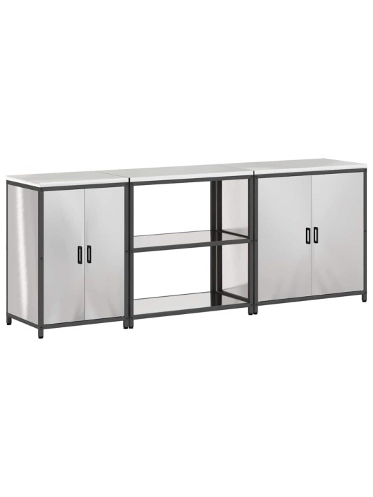 Virtuves glabāšanas komplekts 3 pcs sudrabs 240 x 50 x 92 cm