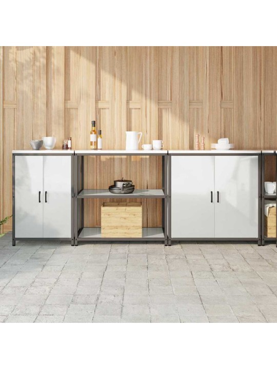 Virtuves glabāšanas komplekts 3 pcs sudrabs 240 x 50 x 92 cm