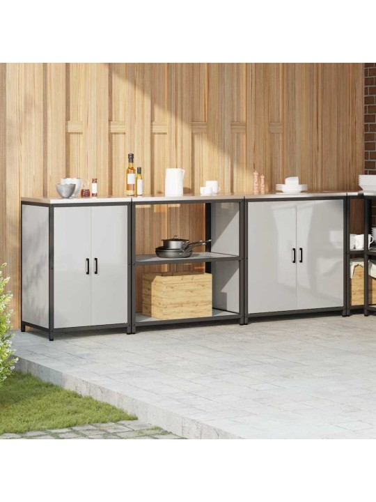Virtuves glabāšanas komplekts 3 pcs sudrabs 240 x 50 x 92 cm