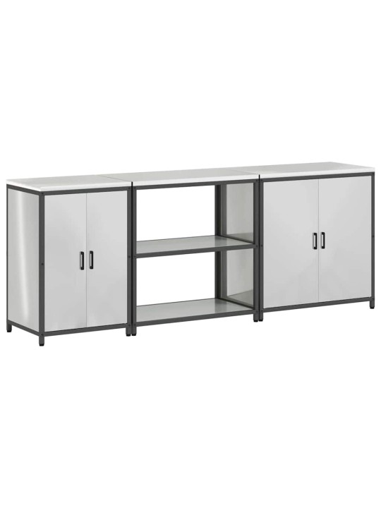 Virtuves glabāšanas komplekts 3 pcs sudrabs 240 x 50 x 92 cm