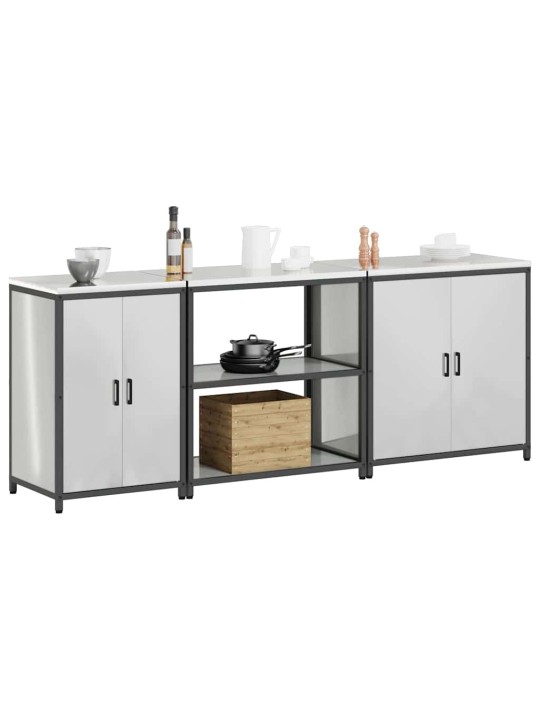 Virtuves glabāšanas komplekts 3 pcs sudrabs 240 x 50 x 92 cm