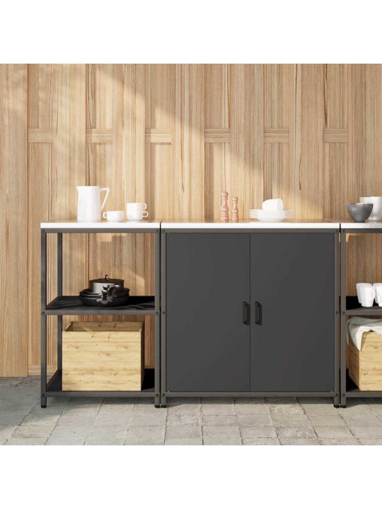 Virtuves glabāšanas komplekts 2 pcs melna 150 x 50 x 92 cm