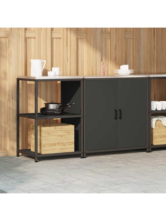 Virtuves glabāšanas komplekts 2 pcs melna 150 x 50 x 92 cm