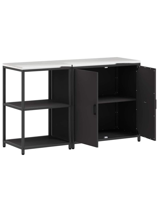 Virtuves glabāšanas komplekts 2 pcs melna 150 x 50 x 92 cm