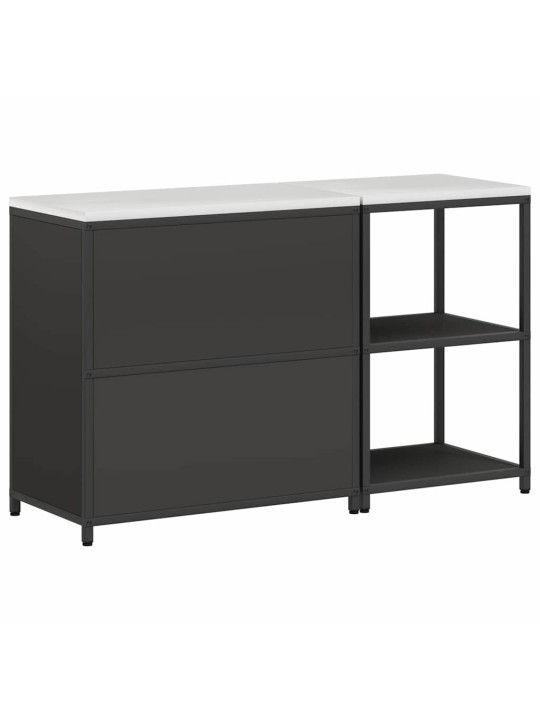 Virtuves glabāšanas komplekts 2 pcs melna 150 x 50 x 92 cm