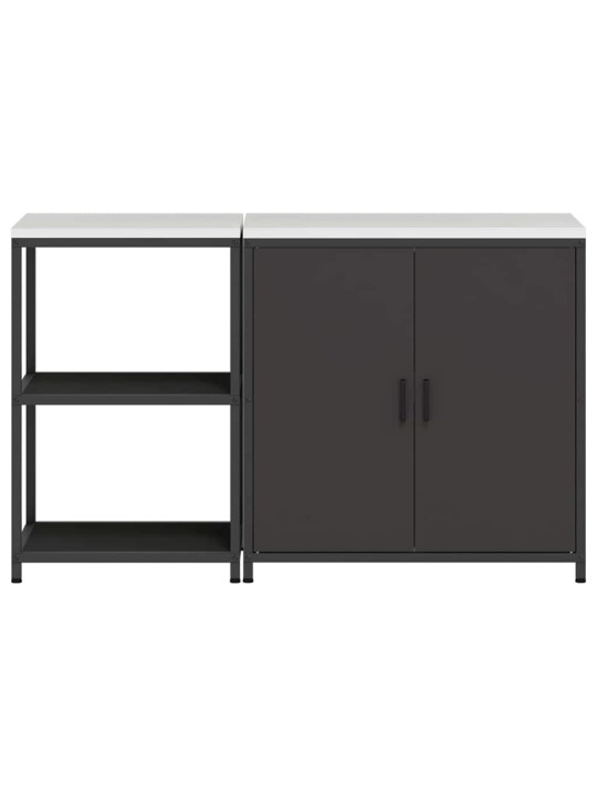Virtuves glabāšanas komplekts 2 pcs melna 150 x 50 x 92 cm