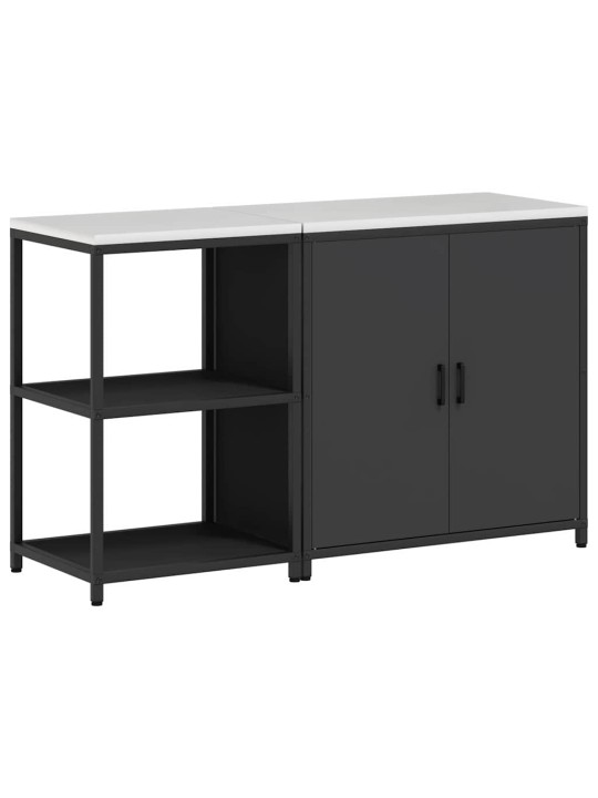 Virtuves glabāšanas komplekts 2 pcs melna 150 x 50 x 92 cm
