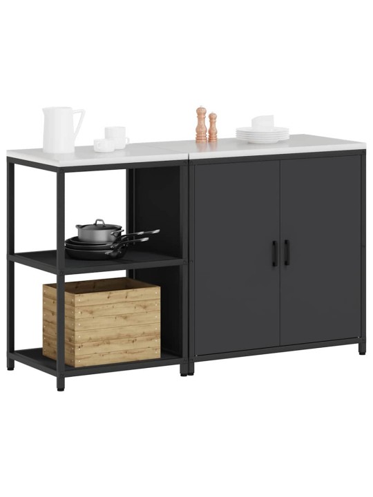 Virtuves glabāšanas komplekts 2 pcs melna 150 x 50 x 92 cm