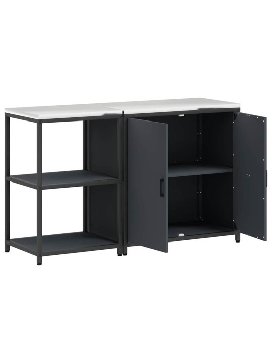 Virtuves glabāšanas komplekts 2 pcs antracīts 150 x 50 x 92 cm