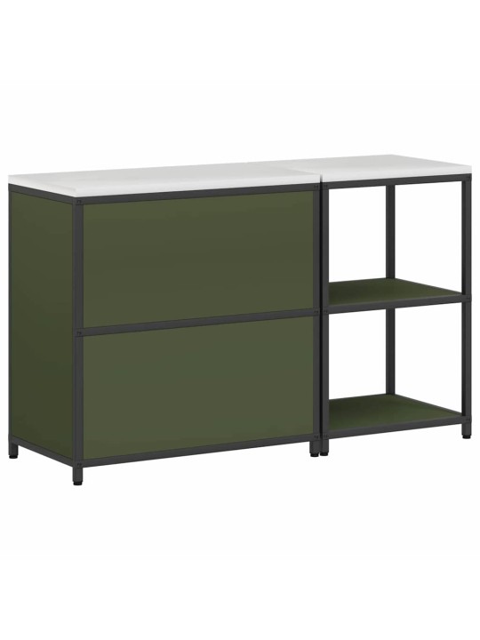 Virtuves glabāšanas komplekts 2 pcs olīvu zaļš 150 x 50 x 92 cm