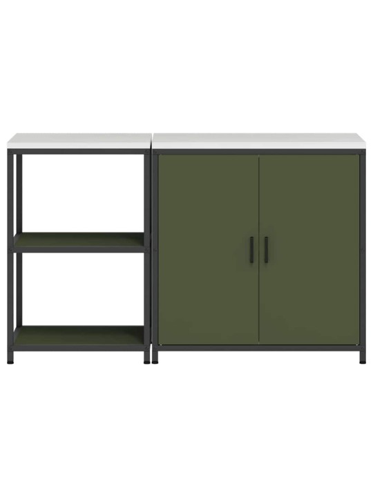 Virtuves glabāšanas komplekts 2 pcs olīvu zaļš 150 x 50 x 92 cm