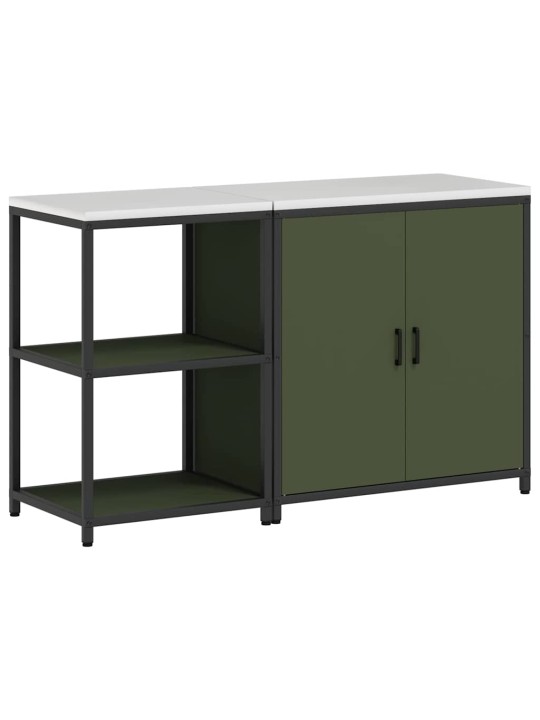 Virtuves glabāšanas komplekts 2 pcs olīvu zaļš 150 x 50 x 92 cm