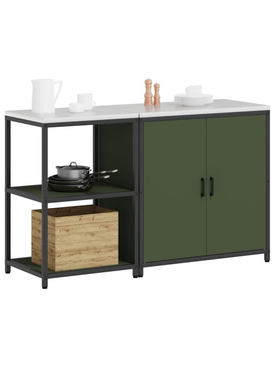 Virtuves glabāšanas komplekts 2 pcs olīvu zaļš 150 x 50 x 92 cm