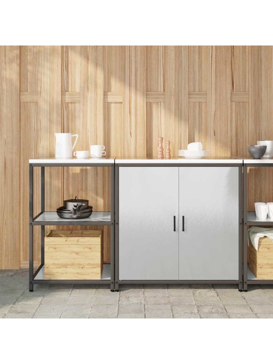 Virtuves glabāšanas komplekts 2 pcs sudrabs 150 x 50 x 92 cm