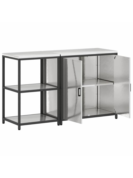 Virtuves glabāšanas komplekts 2 pcs sudrabs 150 x 50 x 92 cm