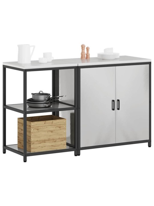 Virtuves glabāšanas komplekts 2 pcs sudrabs 150 x 50 x 92 cm