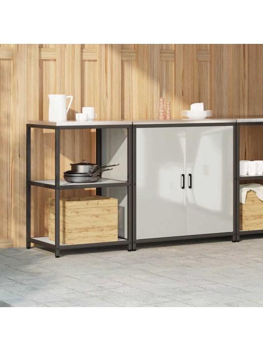 Virtuves glabāšanas komplekts 2 pcs sudrabs 150 x 50 x 92 cm
