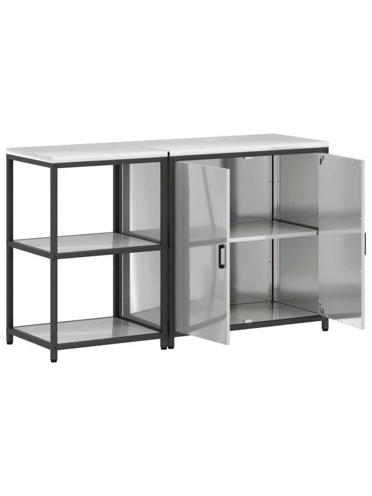 Virtuves glabāšanas komplekts 2 pcs sudrabs 150 x 50 x 92 cm