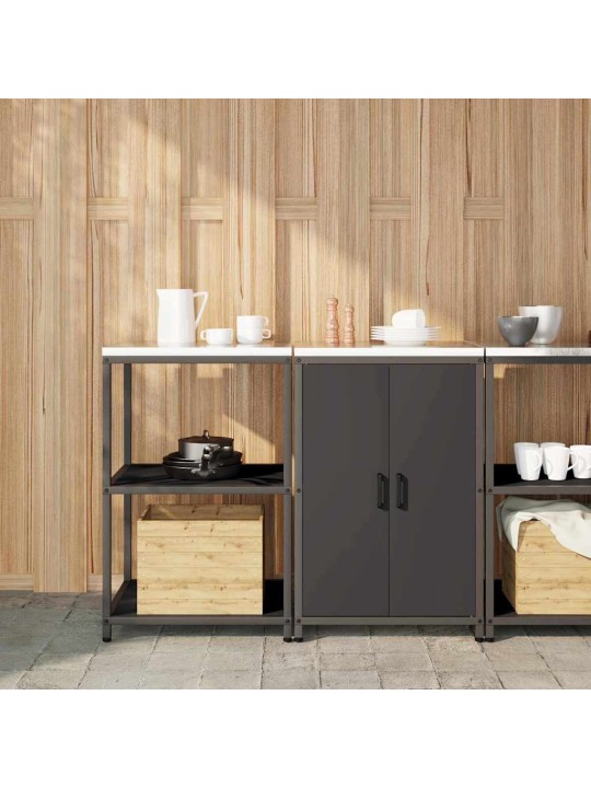 Virtuves glabāšanas komplekts 2 pcs melna 120 x 50 x 92 cm