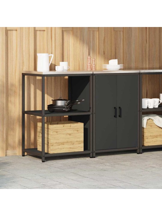 Virtuves glabāšanas komplekts 2 pcs melna 120 x 50 x 92 cm