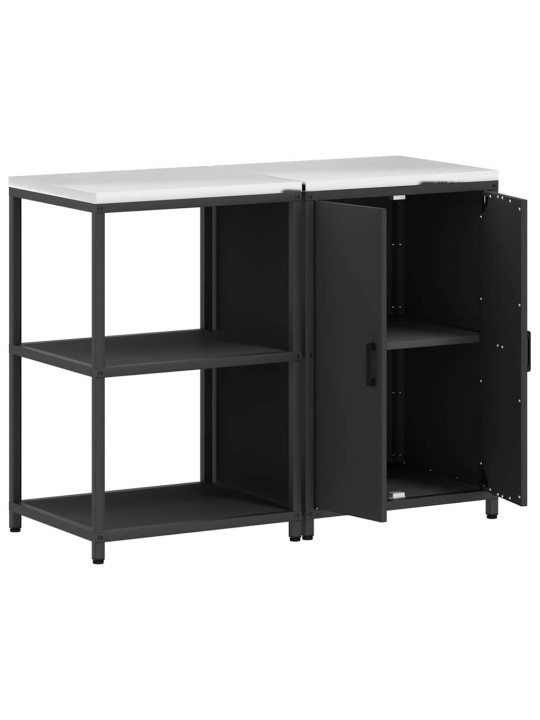 Virtuves glabāšanas komplekts 2 pcs melna 120 x 50 x 92 cm