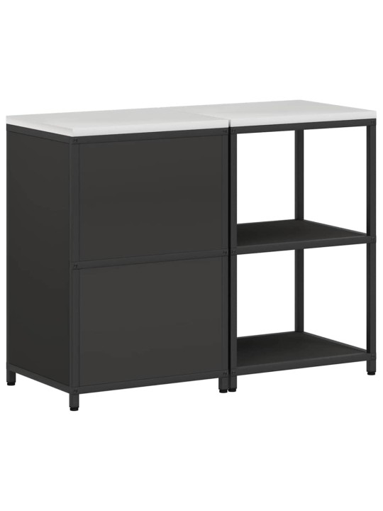 Virtuves glabāšanas komplekts 2 pcs melna 120 x 50 x 92 cm