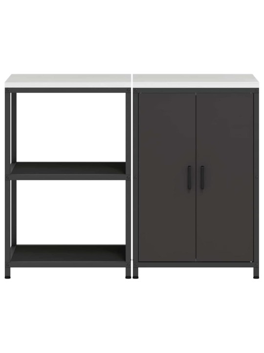 Virtuves glabāšanas komplekts 2 pcs melna 120 x 50 x 92 cm