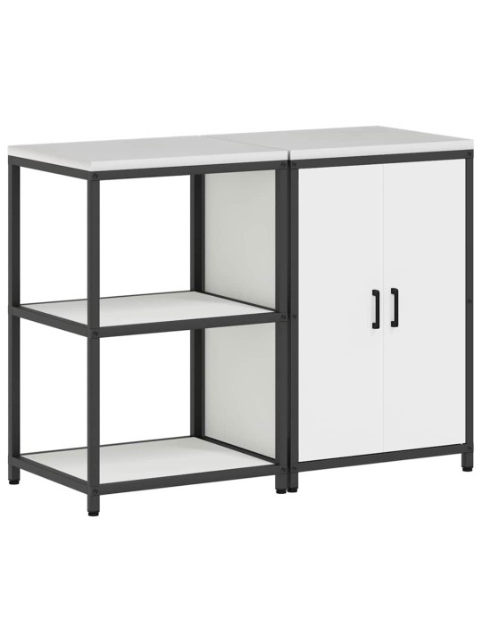 Virtuves glabāšanas komplekts 2 pcs balts 120 x 50 x 92 cm