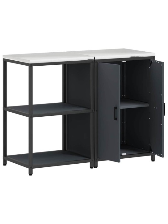 Virtuves glabāšanas komplekts 2 pcs antracīts 120 x 50 x 92 cm