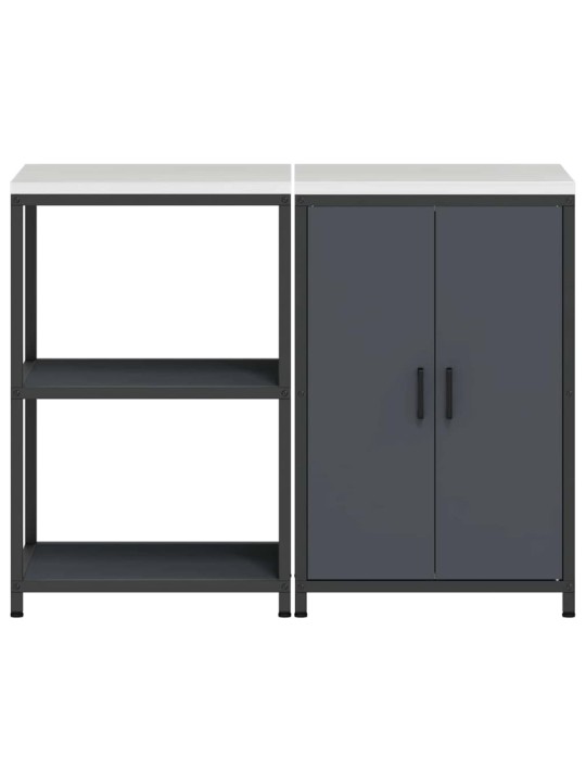 Virtuves glabāšanas komplekts 2 pcs antracīts 120 x 50 x 92 cm