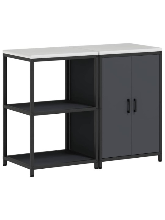 Virtuves glabāšanas komplekts 2 pcs antracīts 120 x 50 x 92 cm