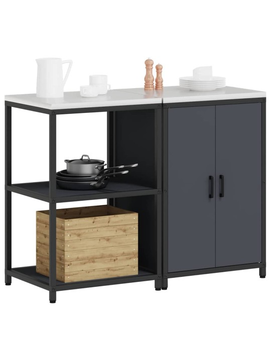 Virtuves glabāšanas komplekts 2 pcs antracīts 120 x 50 x 92 cm