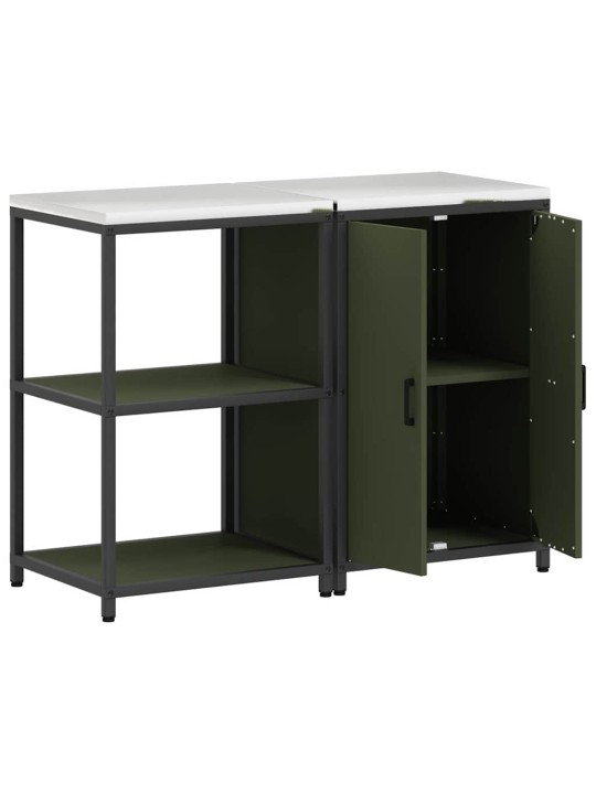 Virtuves glabāšanas komplekts 2 pcs olīvu zaļš 120 x 50 x 92 cm