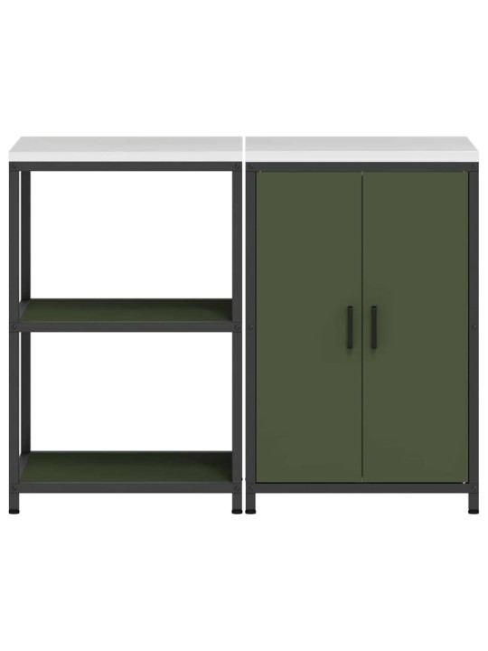 Virtuves glabāšanas komplekts 2 pcs olīvu zaļš 120 x 50 x 92 cm