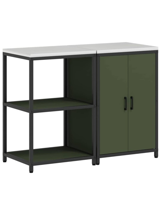 Virtuves glabāšanas komplekts 2 pcs olīvu zaļš 120 x 50 x 92 cm