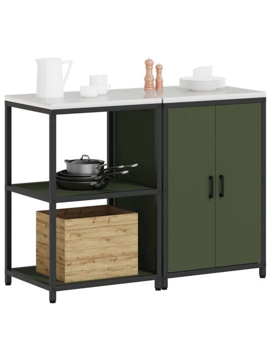 Virtuves glabāšanas komplekts 2 pcs olīvu zaļš 120 x 50 x 92 cm