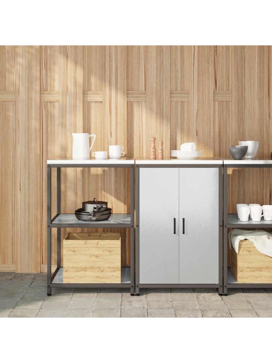 Virtuves glabāšanas komplekts 2 pcs sudrabs 120 x 50 x 92 cm