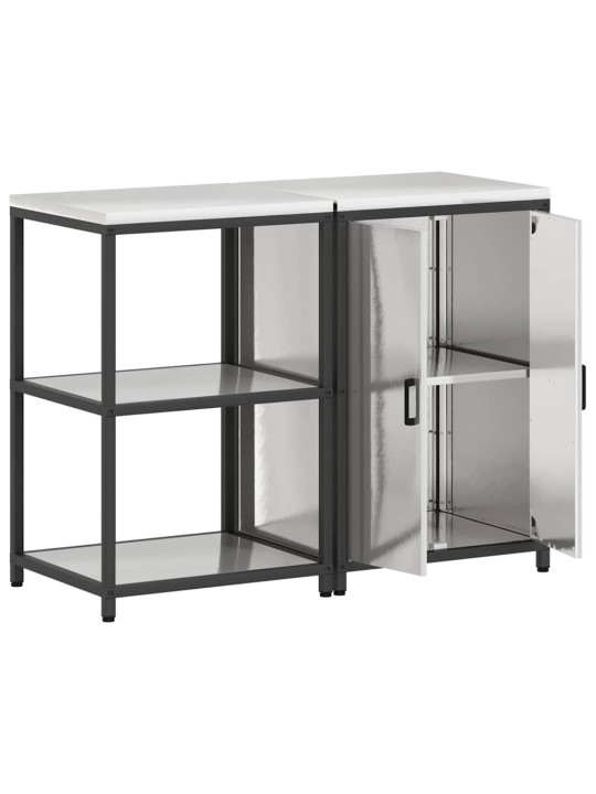 Virtuves glabāšanas komplekts 2 pcs sudrabs 120 x 50 x 92 cm