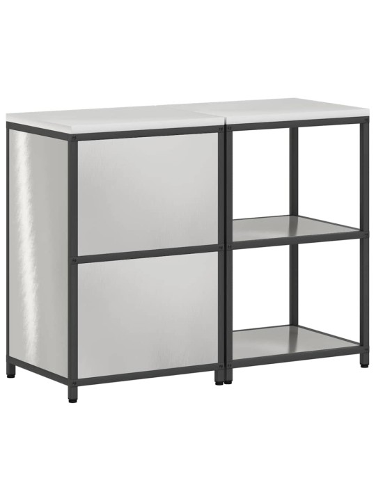 Virtuves glabāšanas komplekts 2 pcs sudrabs 120 x 50 x 92 cm