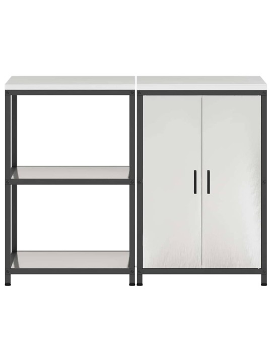 Virtuves glabāšanas komplekts 2 pcs sudrabs 120 x 50 x 92 cm