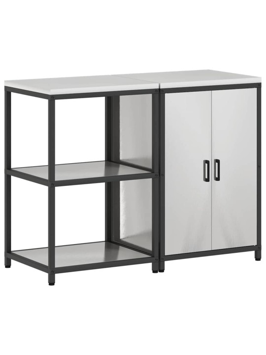 Virtuves glabāšanas komplekts 2 pcs sudrabs 120 x 50 x 92 cm