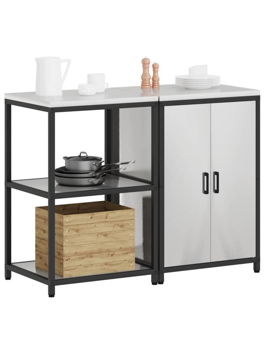 Virtuves glabāšanas komplekts 2 pcs sudrabs 120 x 50 x 92 cm