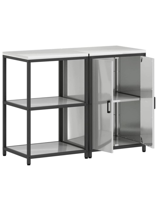 Virtuves glabāšanas komplekts 2 pcs sudrabs 120 x 50 x 92 cm